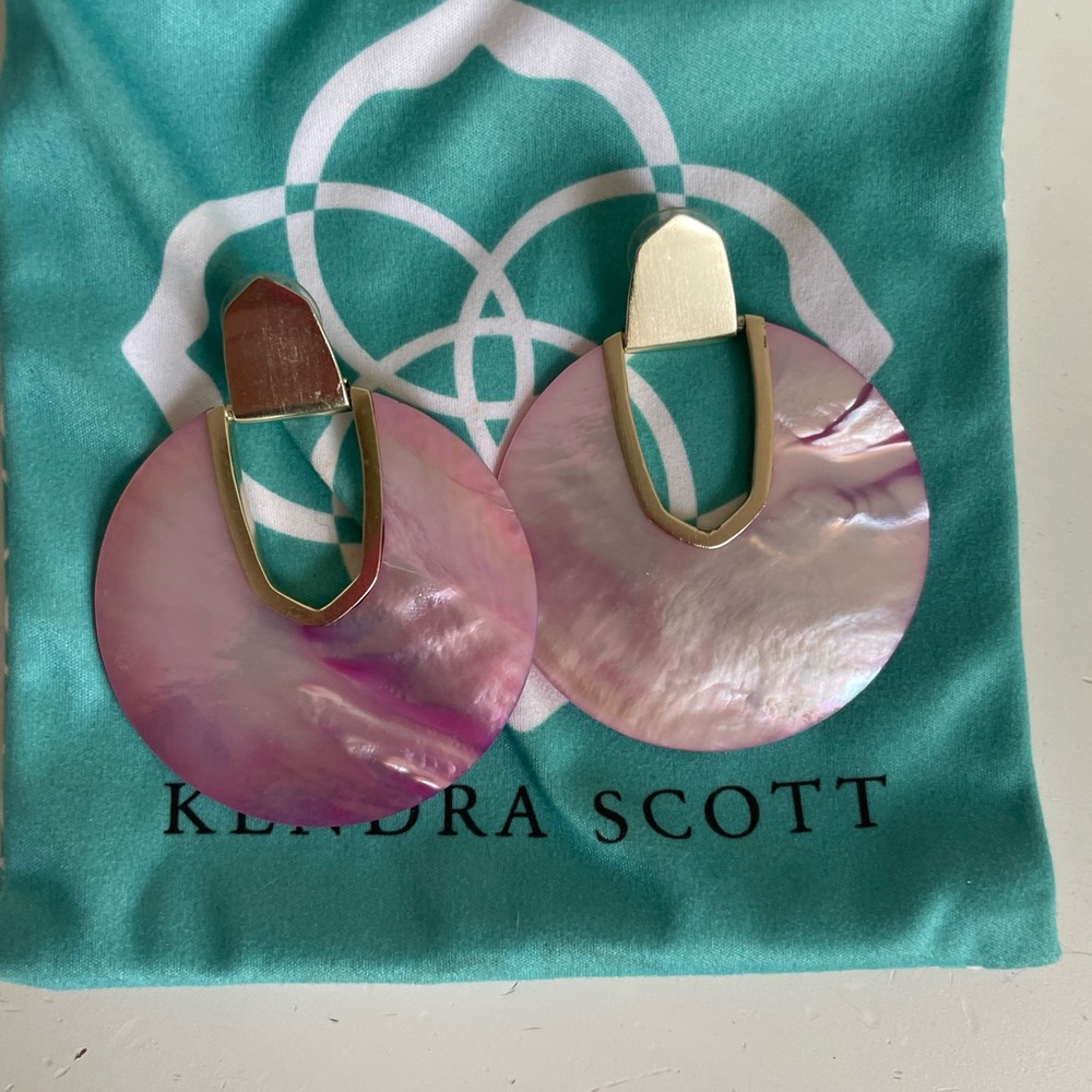 Kendra Scott Pink and Gold Statement Earrings